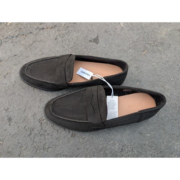 Old Navy Women's Black Faux Suede Penny Loafers Sz 8 Flats Slip On Shoes NWT - Picture 4 of 7